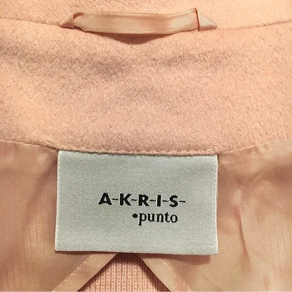 Akris Punto Blazer Evening Jacket Wool Angora Cashmere Knit Crop Fitted Pink 10 - Picture 6 of 16